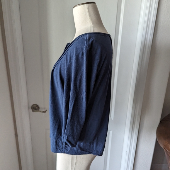 Merona Navy Jersey Knit Cropped Cardigan - Picture 3 of 7